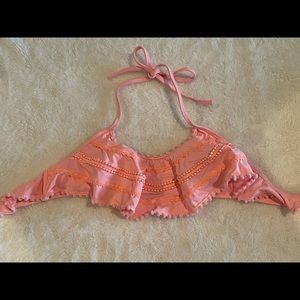 Victoria Secret peach ruffle bikini top